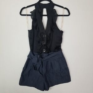 Grass Collection Short Jumpsuit Halter Black 5